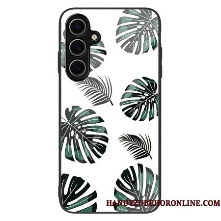 Cover Hoesje Samsung Galaxy S25 5g Telefoonhoesje Bladpatroon Gehard Glas