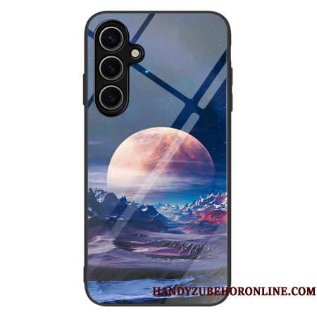 Cover Hoesje Samsung Galaxy S25 5g Telefoonhoesje Witte Planeet Gehard Glas