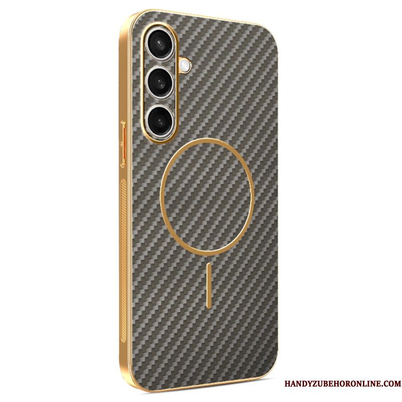 Cover Hoesje Samsung Galaxy S25 Fe Telefoonhoesje Magsafe Met Koolstofvezeldesign