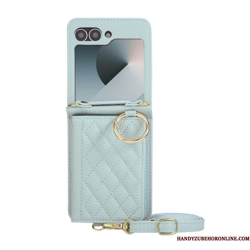 Cover Hoesje Samsung Galaxy Z Flip 7 Fe Telefoonhoesje Gewatteerd Met Schouderband