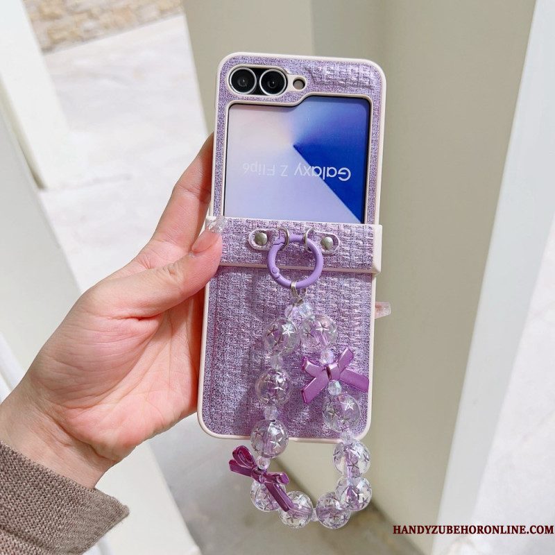 Cover Hoesje Samsung Galaxy Z Flip 7 Fe Telefoonhoesje Kunstleer En Originele Polsband