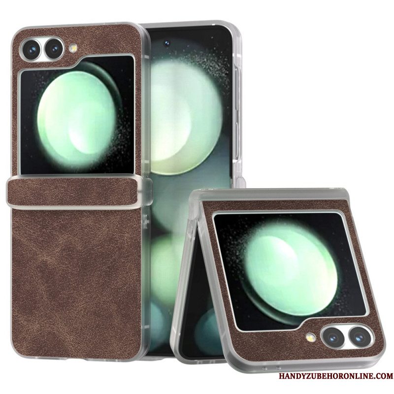 Cover Hoesje Samsung Galaxy Z Flip 7 Fe Telefoonhoesje Mat Lederlook