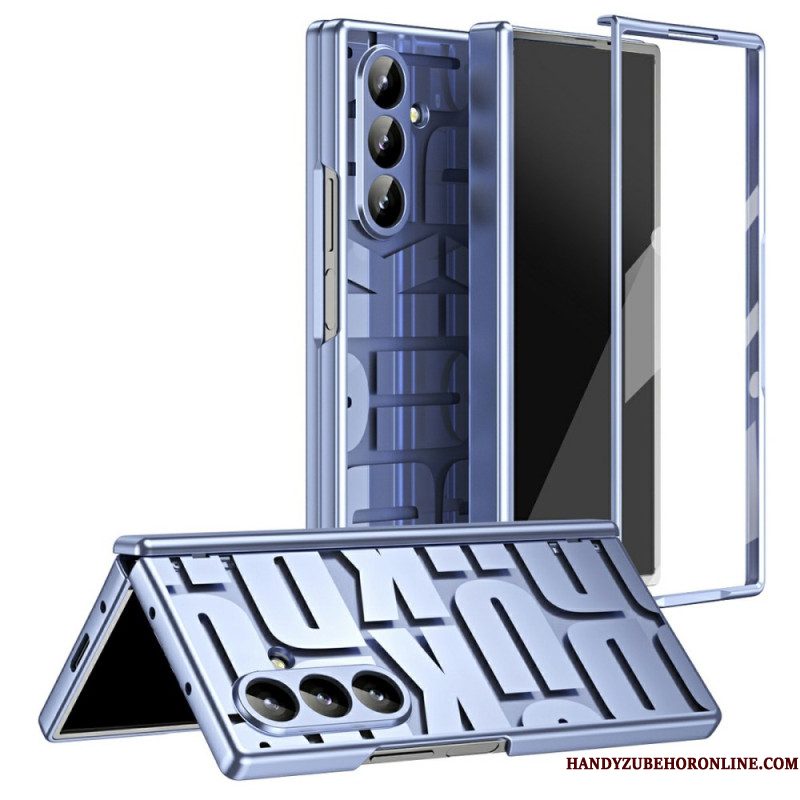 Cover Hoesje Samsung Galaxy Z Fold 7 Telefoonhoesje Letterontwerp Met Schermbeschermer Van Gehard Glas