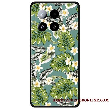 Cover Hoesje Xiaomi 15 Pro Telefoonhoesje Bananenbladeren En Gouden Bloemen