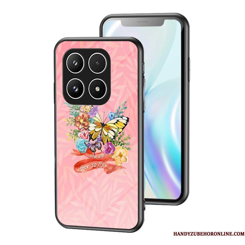 Cover Hoesje Xiaomi 17 Telefoonhoesje Gehard Glas Met Vlinderpatroon