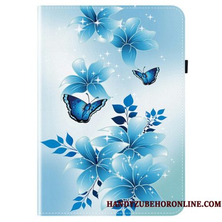 Cover Samsung Galaxy Tab S10 Fe Plus Blauwe Vlinders Bescherming Hoesje