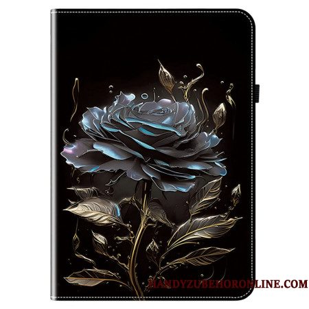 Cover Samsung Galaxy Tab S10 Fe Plus Elegante Zwarte Roos Bescherming