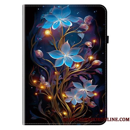 Cover Samsung Galaxy Tab S11 Blauwe Bloemen Bescherming Hoesje