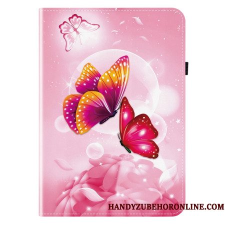 Cover Voor Samsung Galaxy Tab S11 Roze Vlinders