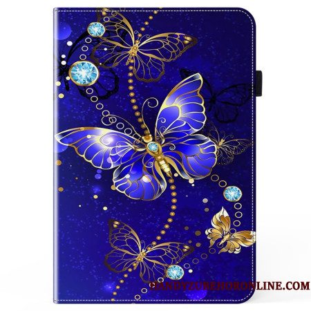 Cover Xiaomi Pad 7 / 7 Pro Blauwe Vlinders En Diamanten