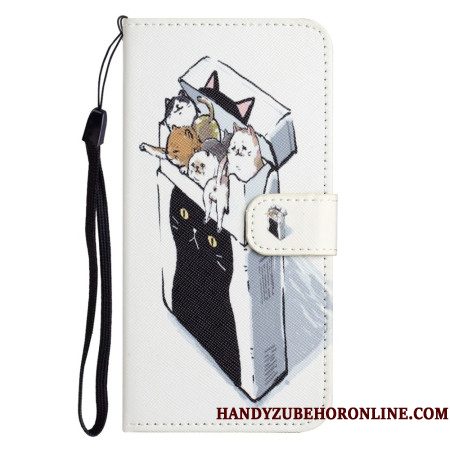 Flip Case Leren Samsung Galaxy A17 4g / 5g Doos Met Katten