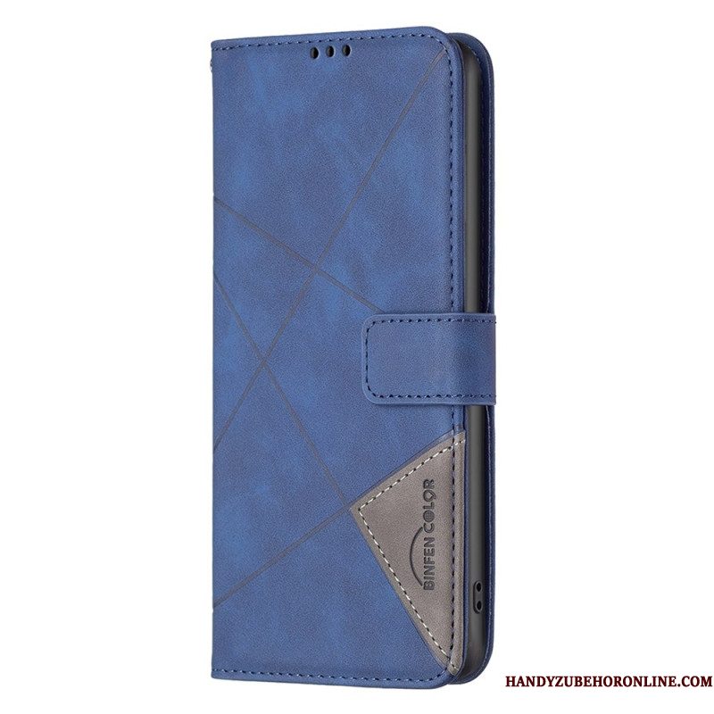 Flip Case Leren Samsung Galaxy S25 5g Edge Geometrisch Patroon Binfen Color