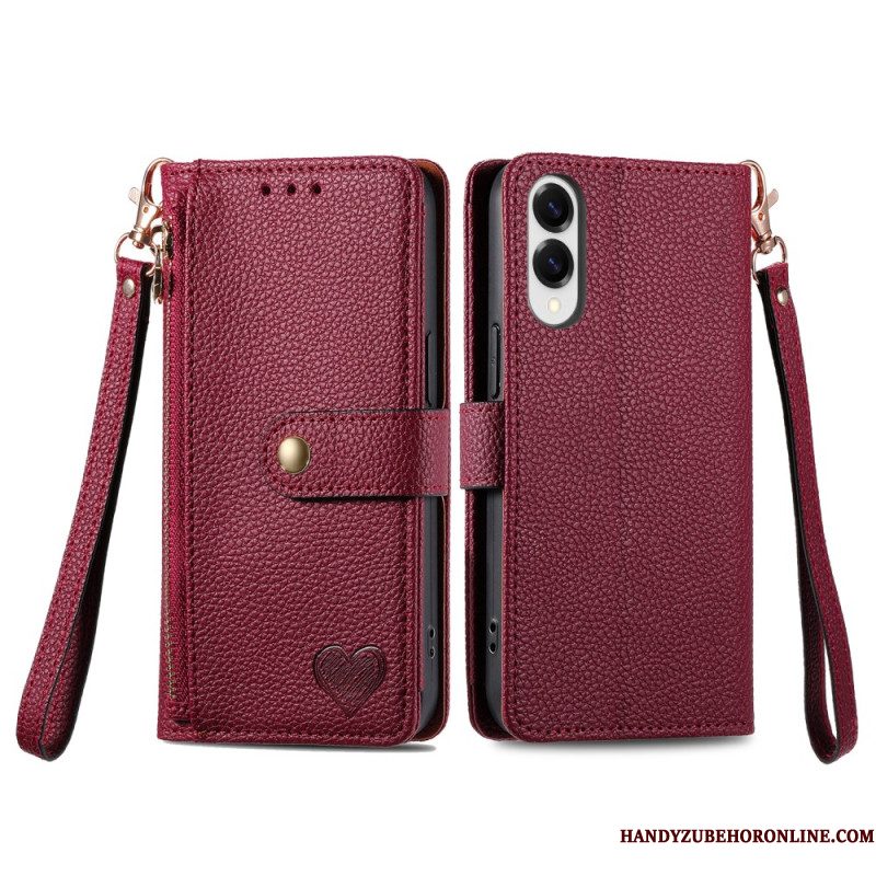 Flip Case Leren Samsung Galaxy S25 5g Edge Rfid-hartontwerp