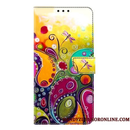 Flip Case Leren Samsung Galaxy S25 Plus 5g Kleurrijk Bloemenpatroon