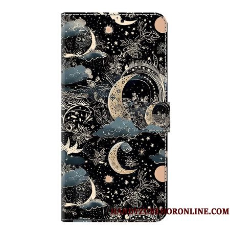Flip Case Leren Samsung Galaxy S25 Plus 5g Maanpatroon