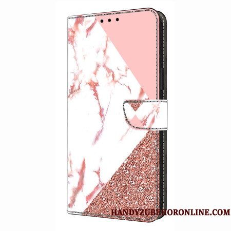 Flip Case Leren Samsung Galaxy S26 Plus Driehoekig Marmerpatroon
