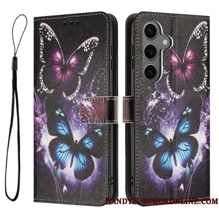Flip Case Leren Samsung Galaxy S26 Plus Twee Vlinders