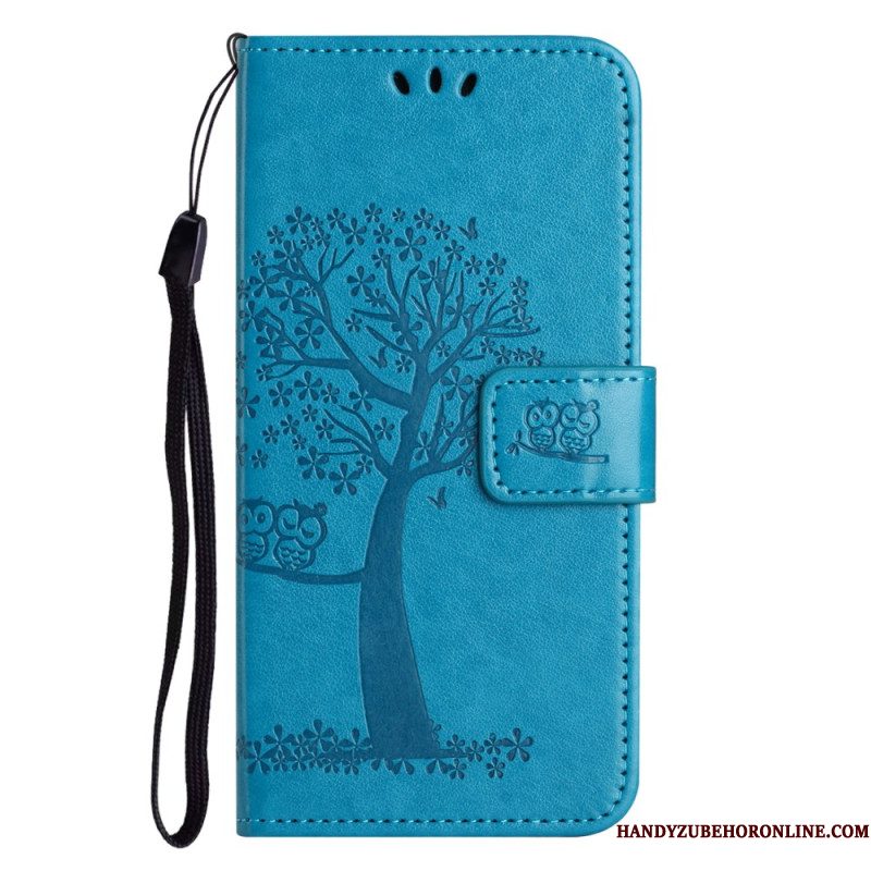 Flip Case Leren Samsung Galaxy S26 Uil En Boom Ontwerp