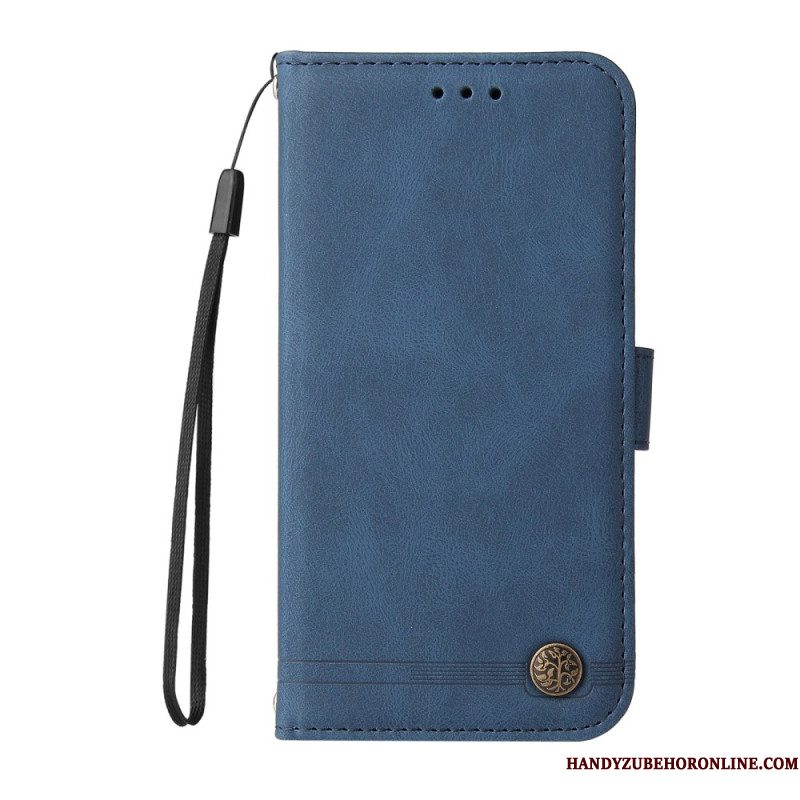 Flip Case Leren Sony Xperia 1 Vii Vintage-effect Met Klinknagel
