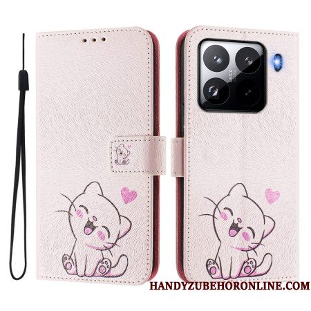 Flip Case Leren Xiaomi 15 Pro Katje