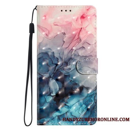 Flip Case Leren Xiaomi 15t Pro Roze En Blauw Marmer