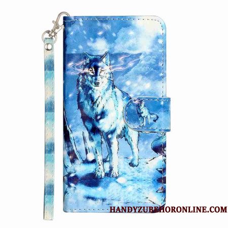 Flip Case Leren Xiaomi 15t Pro Sneeuwwolf