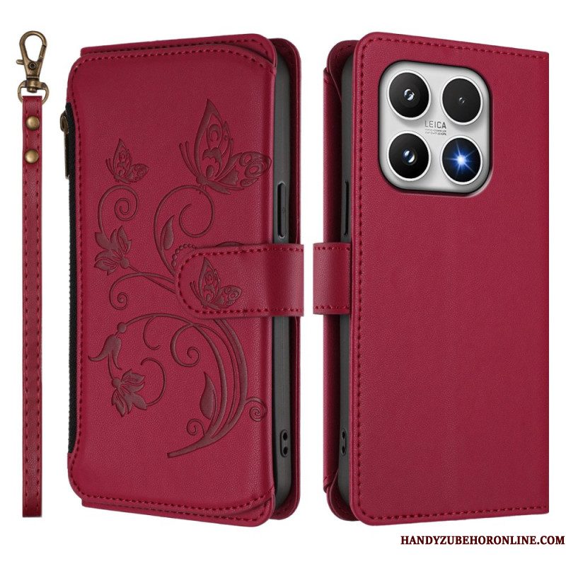 Flip Case Leren Xiaomi 17 Portemonnee Met Bloemenprint