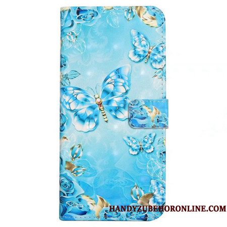 Flip Case Leren Xiaomi 17 Pro Max Vlinders En Diamanten