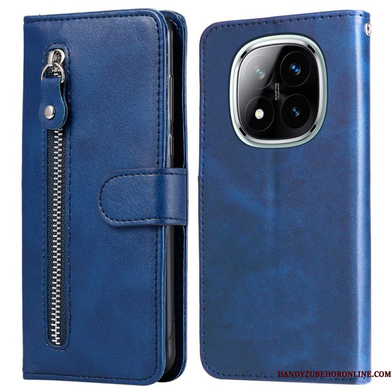 Flip Case Leren Xiaomi Redmi Note 14 Pro Plus 5g Vak Met Rits