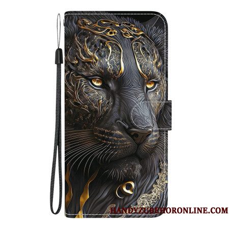 Flip Case Leren Xiaomi Redmi Note 15 5g Gouden Leeuw
