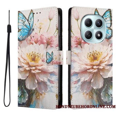 Flip Case Leren Xiaomi Redmi Note 15 5g Vlinder En Bloemen