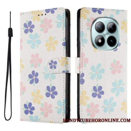 Flip Case Leren Xiaomi Redmi Note 15 Pro Plus 5g Kleine Bloemen