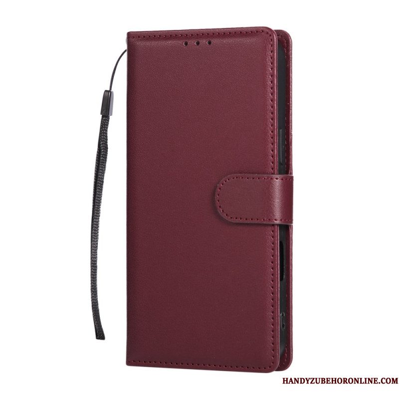 Flip Case Leren iPhone 17 Pro Max Eenvoudig En Effen