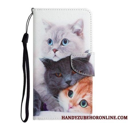 Folio-hoesje Samsung Galaxy A17 4g / 5g Telefoonhoesje Drie Katten