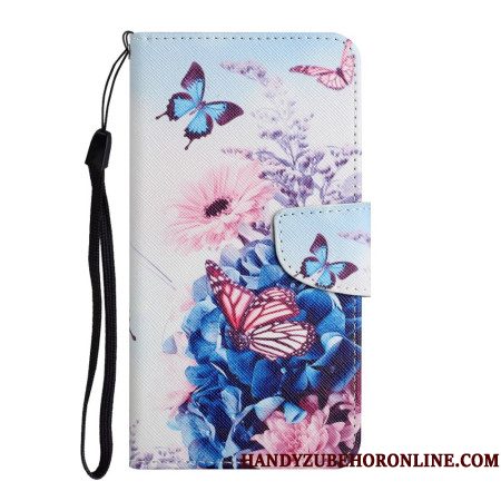 Folio-hoesje Samsung Galaxy A17 4g / 5g Vlinders En Bloemen
