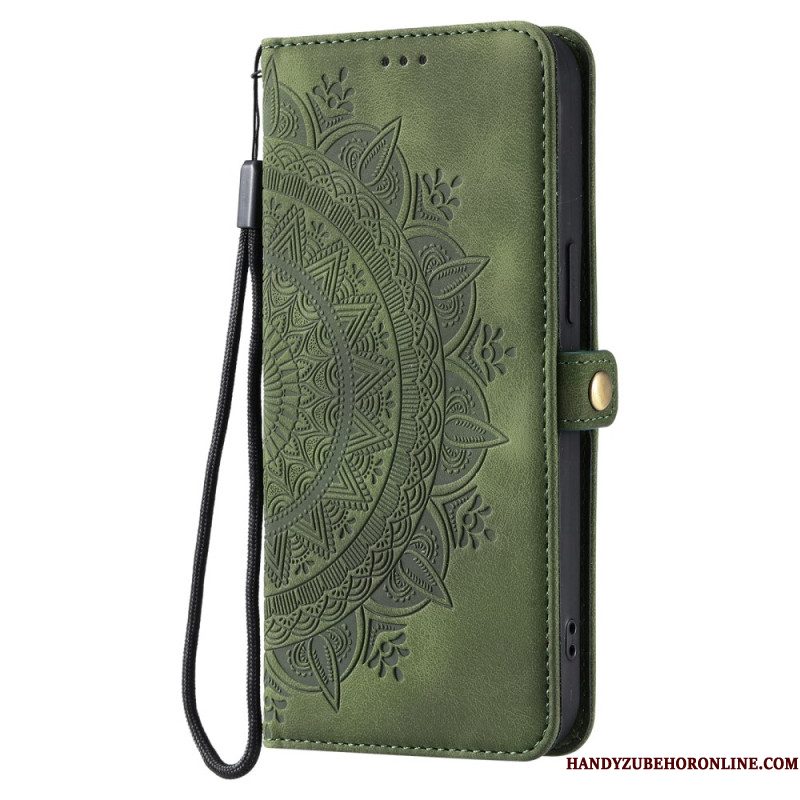 Folio-hoesje Samsung Galaxy S25 5g Edge Telefoonhoesje Mandala Suède-effect