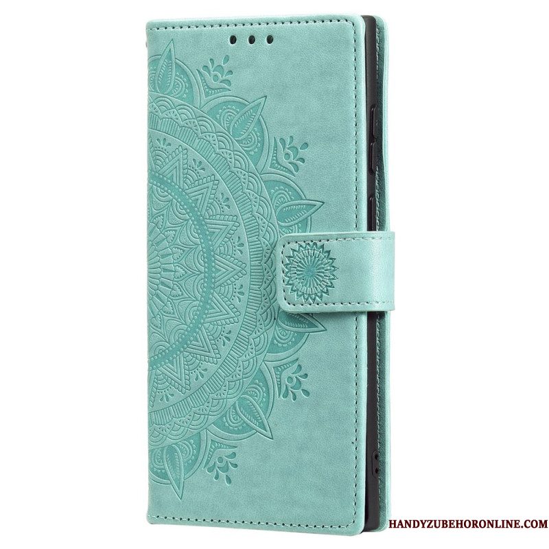 Folio-hoesje Samsung Galaxy S25 5g Portemonnee Met Mandala Zon En Koord