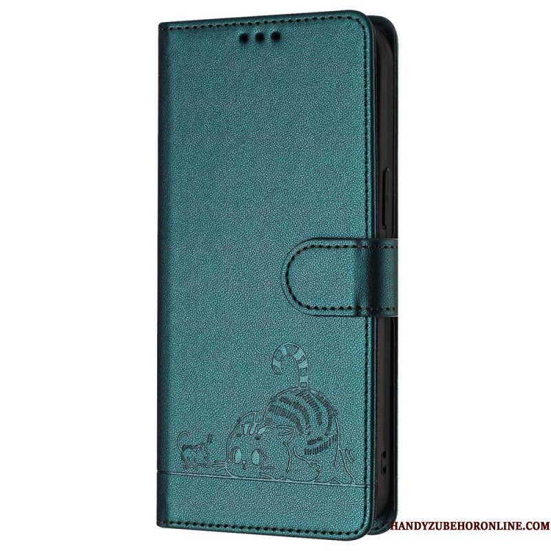 Folio-hoesje Samsung Galaxy S25 5g Telefoonhoesje Rfid-bescherming Kattenscène