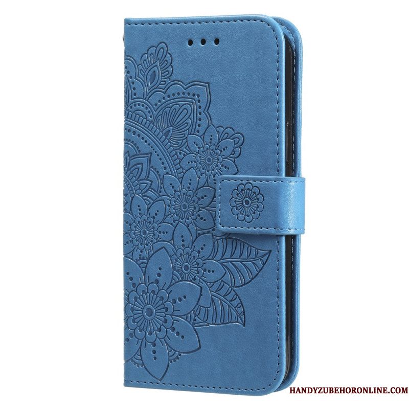 Folio-hoesje Samsung Galaxy S25 Plus 5g Telefoonhoesje Bloemendesign Met Bandje