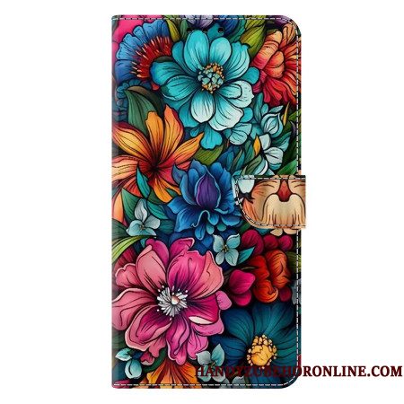 Folio-hoesje Samsung Galaxy S25 Plus 5g Telefoonhoesje Kleurrijke Bloemen