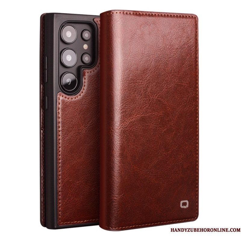 Folio-hoesje Samsung Galaxy S25 Ultra 5g Qialino Leer Bescherming Hoesje