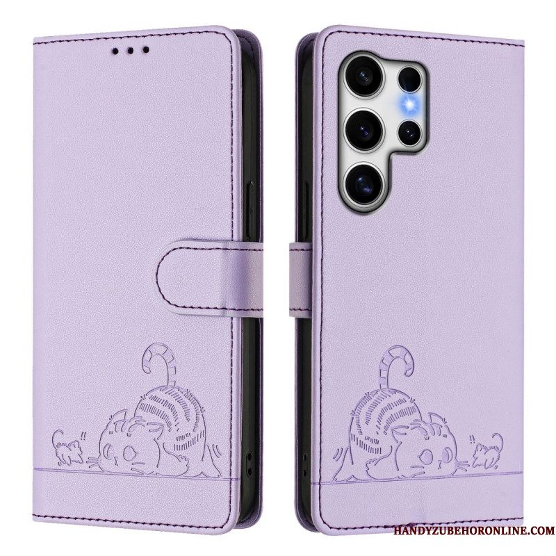 Folio-hoesje Samsung Galaxy S25 Ultra 5g Telefoonhoesje Kattenmotief