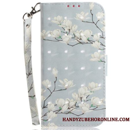 Folio-hoesje Samsung Galaxy S26 Telefoonhoesje Magnolia's Met Bandjes