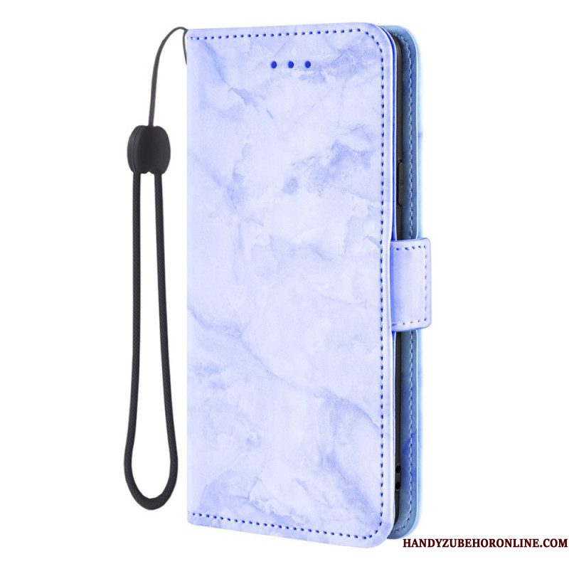 Folio-hoesje Samsung Galaxy S26 Telefoonhoesje Marmerpatroon En Dubbele Sluiting