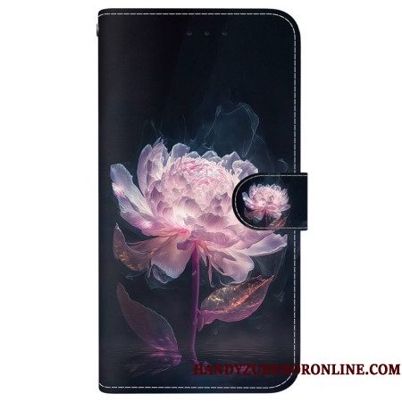 Folio-hoesje Samsung Galaxy S26 Telefoonhoesje Paarse Pioenroos