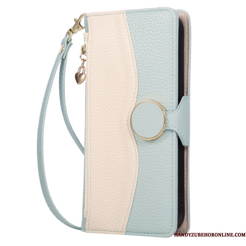 Folio-hoesje Samsung Galaxy S26 Telefoonhoesje Tweekleurige Portemonnee Met Ritssluiting