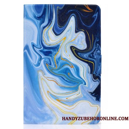 Folio-hoesje Samsung Galaxy Tab S11 Telefoonhoesje Blauw Marmer