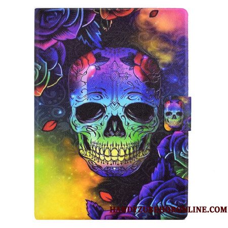 Folio-hoesje Samsung Galaxy Tab S11 Telefoonhoesje Kleurrijke Schedel