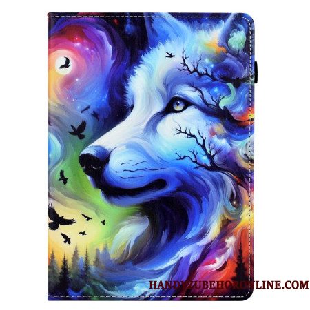 Folio-hoesje Samsung Galaxy Tab S11 Telefoonhoesje Wolf In De Sterren