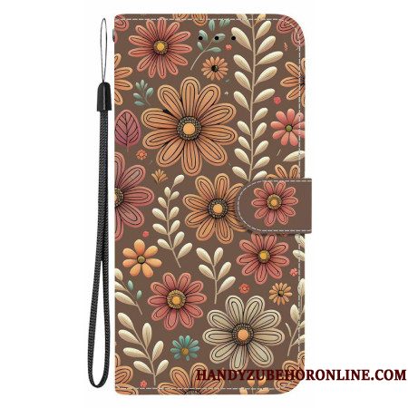 Folio-hoesje Sony Xperia 10 Vii Telefoonhoesje Bloemenpatroon